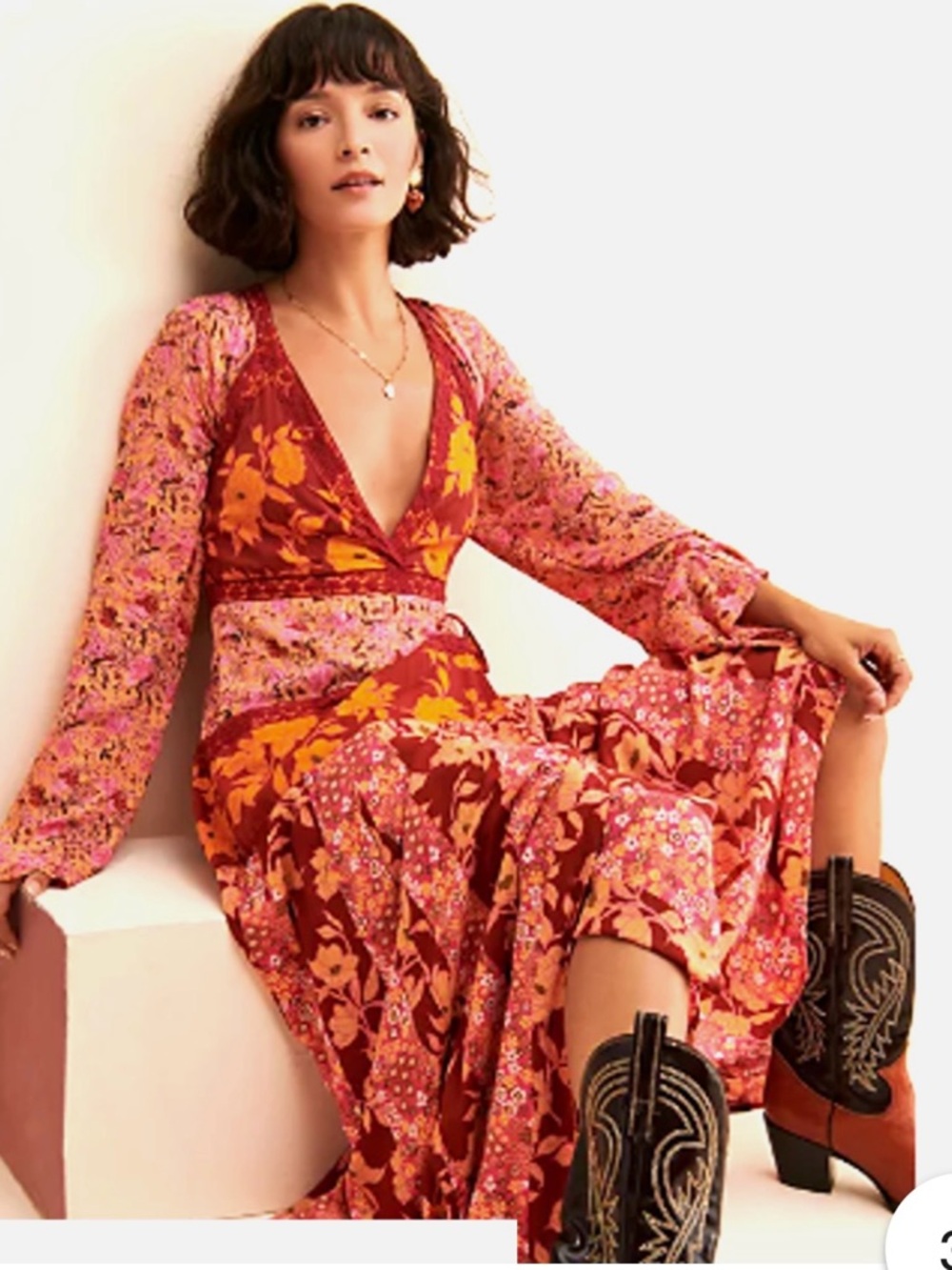 NWOT Free People Tilda Wrap Dress Size Large - Picture 4 of 13
